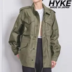 ハイク　HYKE ミリタリージャケット　カーキ　ブルゾン ハイク HYKE ミリタリージャケット カーキ サファリ コットン