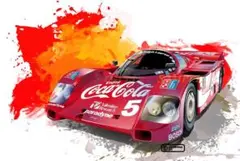 【額入り2Lイラスト】PORSCHE 962C Bob Akin Racing