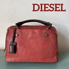 DIESEL ディーゼル ボストン バッグ レザー レッド