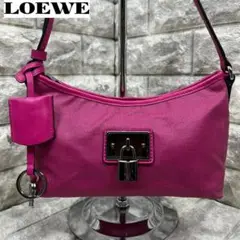 希少人気 LOEWE アクセサリーポーチ ピンク アナグラム ハンド ショルダー