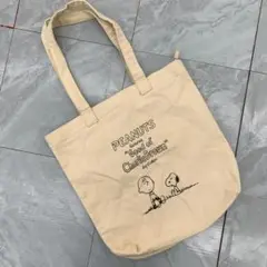 PEANUTS トートバッグ キャンバス地 ベージュ チャーリーブラウン