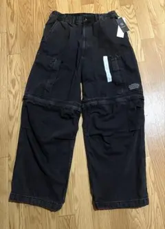 GU x UNDERCOVER デニムコンバーチブルワイドカーゴパンツ 黒 Ｌ