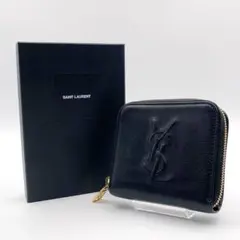 ✨美品・大人気✨イヴサンローラン 折り財布 YSLロゴ カサンドラ エンボス 黒