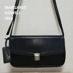 【希少】MARGARET HOWELL 差し込み錠ショルダーバッグ ブラック黒