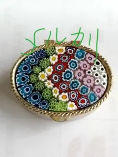 ☆ベネチアンガラス ピルケース アクセサリー入れ 小物入れ 薬入れ 花柄 七色