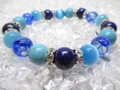 〇【ラピスラズリ×キャッツアイ】 16㎝ 天然石ブレスレットパワーストーン