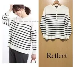 22pre-fall 美品　リフレクト　洗える　ニット　ボーダー柄　M L