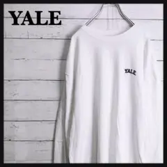 YALE カレッジ ロンT カットソー　刺繍ロゴ 白 L