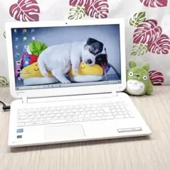 初めての方も安心❣️使いやすい設定済ノートPC✨東芝ホワイト 新品SSDカメラ付