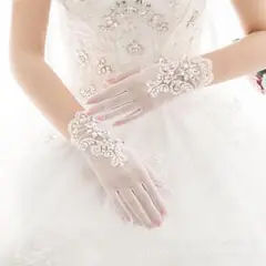 ウエディング グローブ ラインストーン 結婚式 ブライダル 手袋 キラキラ