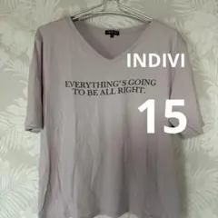 INDIVI 薄紫 Tシャツ 15号　大きい　13 11 XL 3L ブラウス