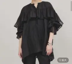 【完売】カレンソロジー　リネンブレンドシアーブラウス　黒　新品タグ付き未使用