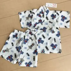 【新品】甚平 アイボリー 90cm お祭り 日本製 綿100%