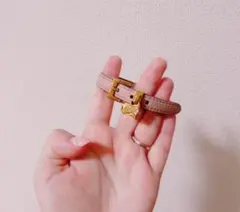 miumiu ブレスレット ピンク ハート レザー バックル ブレスレット