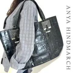 Anya Hindmarch アニヤハインドマーチ クロコ型押し トートバッグ