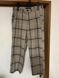 【RAGEBLUE】ベージュ系 チェック パンツ