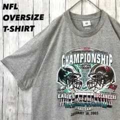 アメリカ古着　NFL プレイオフイーグルスプリントチェックシャツ　グレーXL相当