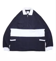 NAVIETOKYO HALFZIP L/S POLO navy-white M