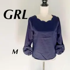 グレイル★GRL★シャツ★ブラウス★M★ネイビー
