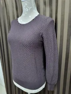 ✨トゥービーシック✨上品ビジューニットカットソー　M　ブラウン