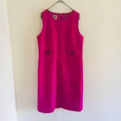 【ANNE KLEIN】【L】ノースリーブワンピース　おしゃれボタン　大人可愛い
