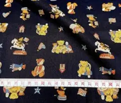 ♪可愛いハギレ㊻アメリカンカントリー テディベア ネイビー 110×50♪