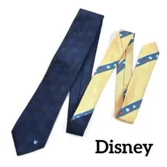 Disney ブリックハウス ネクタイ ミッキー ネイビー イエロー