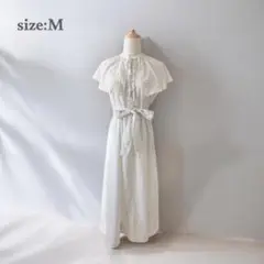 極美品✨ドット柄　ケープデザイン　ワンピース　ロングワンピ　ビッグカラーショール