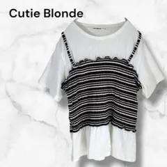 キューティーブロンド　半袖重ね着風　Tシャツ　Ｍ トップス