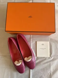 SALE!新品未使用☆HERMES☆エルメス☆レア☆ピンク☆フラットシューズ