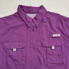 Columbia purple PFG フィッシングシャツ