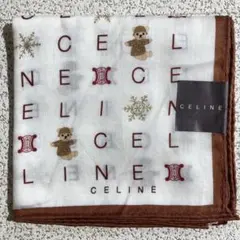 CELINE　セリーヌ　ハンカチ　アルファベット　クマ　雪の結晶　約50cm