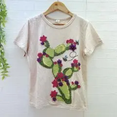 【ラフ】 Tシャツ サボテン刺繍 半袖トップス ヴィンテージ M相当 可愛い