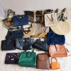 バッグ18点まとめ売り✨️オーストリッチ　クロコ型押し　ハンドバック　セット　革