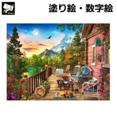 E814　大人の塗り絵　ペイントバイナンバー　数字塗り絵　油絵