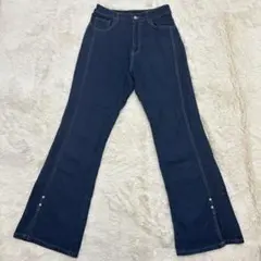 しまむら♡kokoコラボ ブーツカットデニム パールボタンフレアパンツ