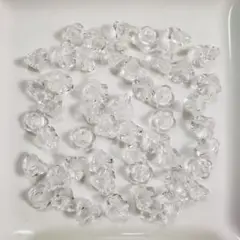(259)チェコビーズ　ベルフラワー　花　約10×8mm　50ケ　クリスタル