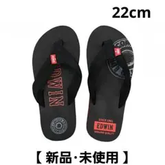 最終お値下【EDWIN】ビーチサンダル キッズ 22cm ブラック/レッド