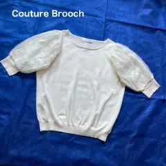 Couture Brooch ☆上品☆ニットセーター☆トップス☆パフスリーブ☆M