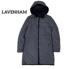 LAVENHAM ラベンハム カシミヤ混 フーディ キルティング ロング コート