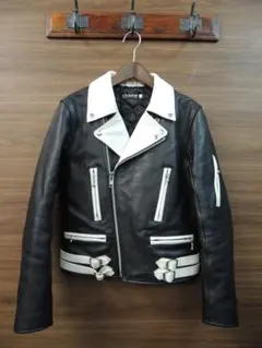 chaos ダブルライダースジャケット xsサイズ ダークブルー　美品 chaos ダブルライダースジャケット xsサイズ ダークブルー 美品