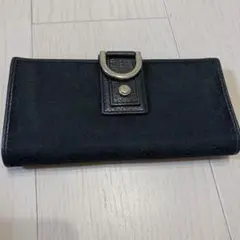 グッチ GUCCI 黒 長財布 お財布 キャンパス生地 レディース