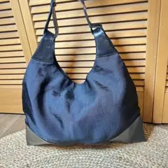 イタリア産　ミラノ　ナイロンレザーショルダーバッグ　エコバッグ