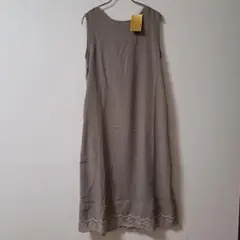 プロバドール　さらさらコットンライク刺繍ワンピース