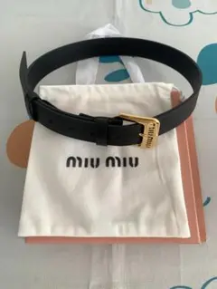 レディース MIUMIU ナッパレザー ベルト 90cm【箱付き】