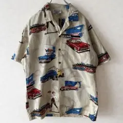 Pacific Legend ビンテージ アロハシャツ 半袖 レトロ車プリント
