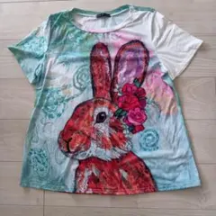 ウサギデザイン 半袖Tシャツ XLサイズ