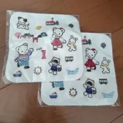 キャラクター刺繍タオルハンカチ2枚セット