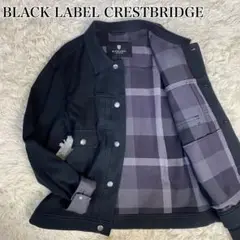 【美品】ブラックレーベルクレストブリッジ　シャツジャケット　 LL チェック　黒