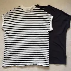 coen コーエン コットン フレンチスリーブ Tシャツ 2枚セット
